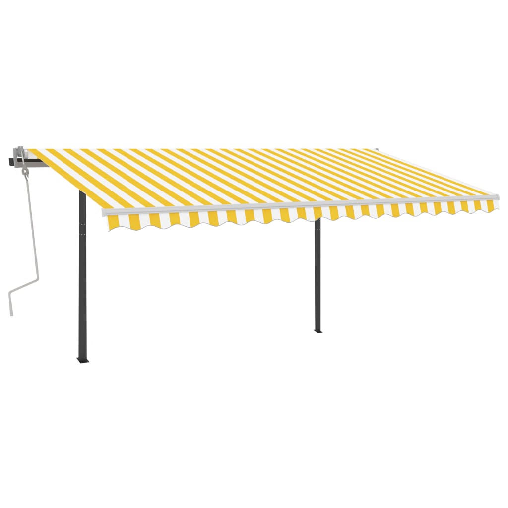 Vidaxl luifel extensible manuellement avec LED 4x3,5 m jaune et blanc