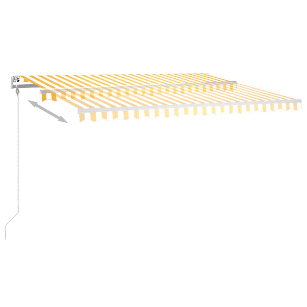 Vidaxl luifel extensible manuellement avec LED 4x3,5 m jaune et blanc