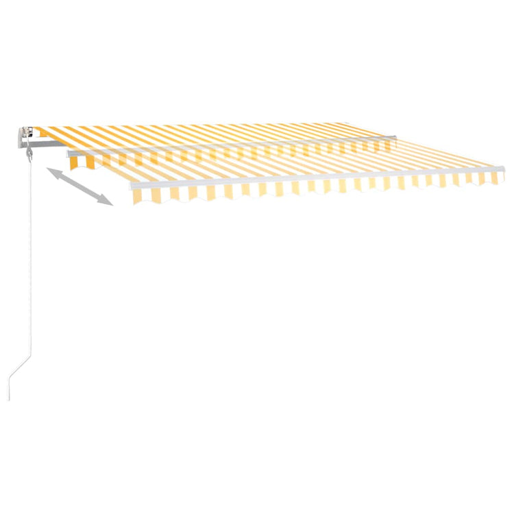 Vidaxl luifel extensible manuellement avec LED 4x3,5 m jaune et blanc