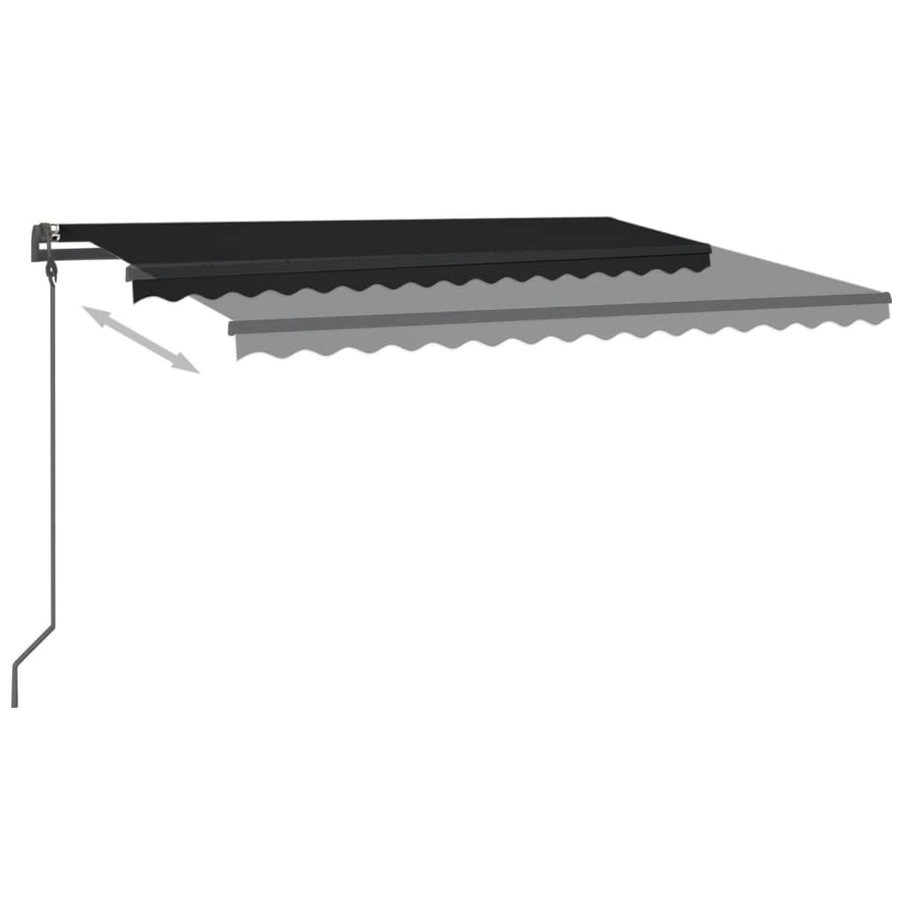 Vidaxl Luifel extensible manuellement avec la LED 4x3,5 M anthracite -colored