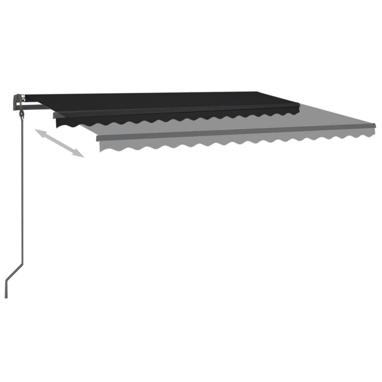 Vidaxl Luifel extensible manuellement avec la LED 4x3,5 M anthracite -colored