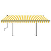 Vidaxl Luifel extensible manuellement avec des poteaux 4,5x3,5 m jaune et blanc