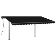 Vidaxl Luifel avec des poteaux étend manuellement la couleur de l'anthracite de 4,5 x 3,5 m - afbeelding 2