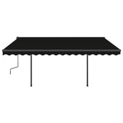 Vidaxl Luifel avec des poteaux étend manuellement la couleur de l'anthracite de 4,5 x 3,5 m - afbeelding 3