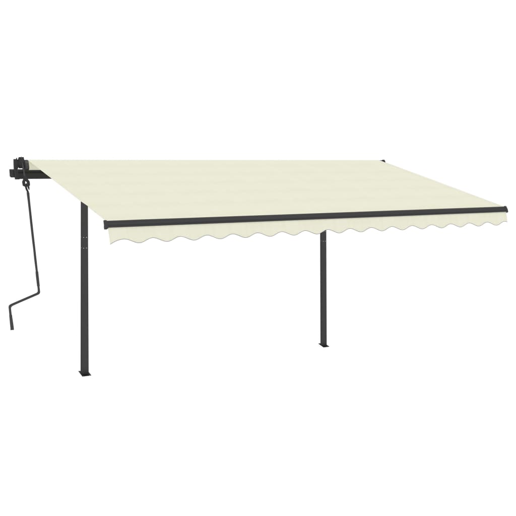 Vidaxl Luifel extensible manuellement avec LED 4,5x3,5 M CRAME -COLORED