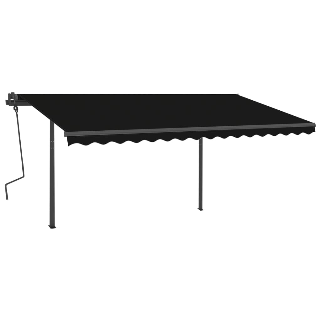 Vidaxl luifel extensible manuellement avec une LED 4,5x3,5 M anthracite -colored