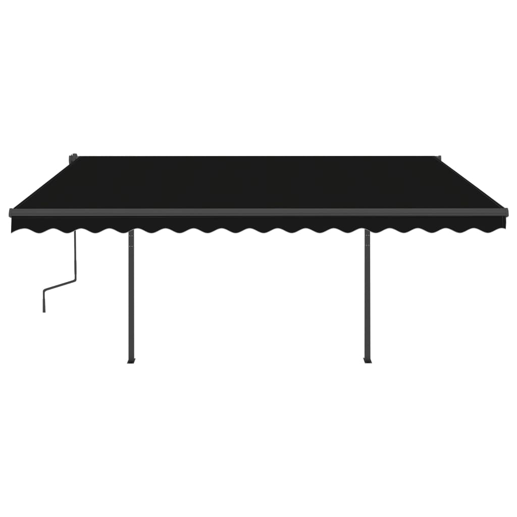 Vidaxl luifel extensible manuellement avec une LED 4,5x3,5 M anthracite -colored