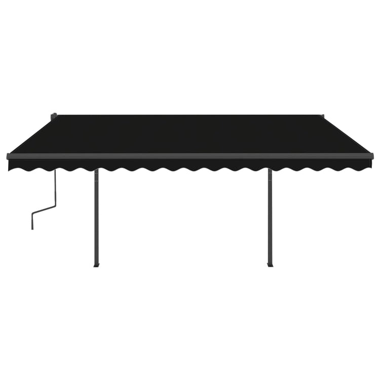 Vidaxl luifel extensible manuellement avec une LED 4,5x3,5 M anthracite -colored