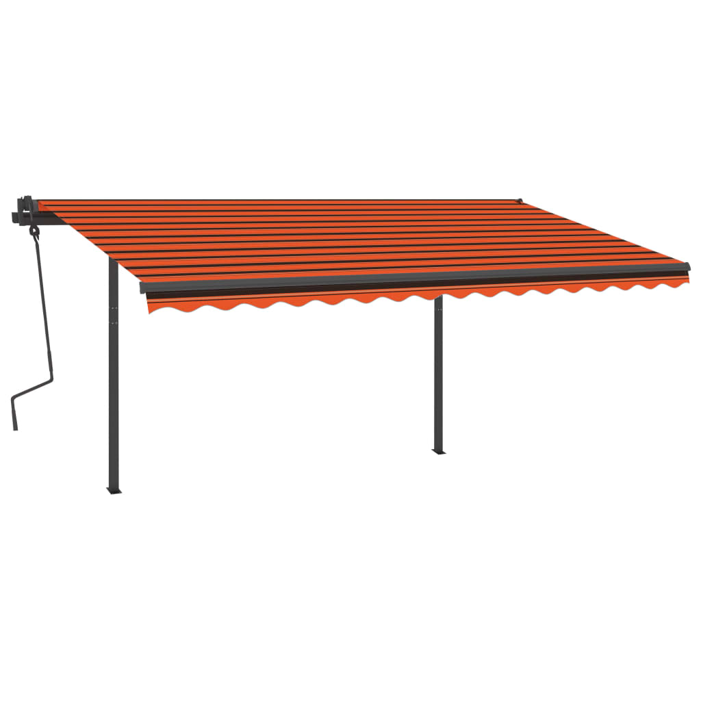 Vidaxl Luifel extensible manuellement avec LED 4,5x3,5 m orange et marron