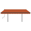 Vidaxl Luifel extensible manuellement avec LED 4,5x3,5 m orange et marron