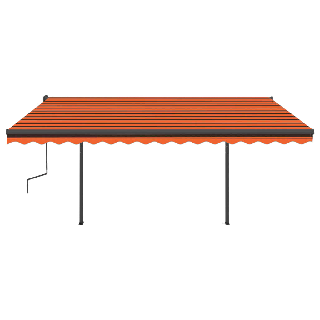 Vidaxl Luifel extensible manuellement avec LED 4,5x3,5 m orange et marron