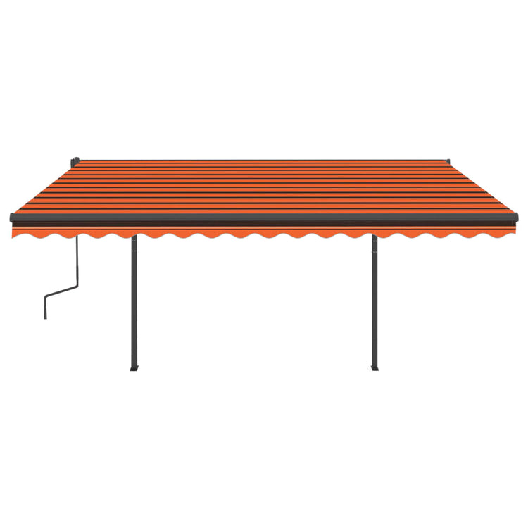 Vidaxl Luifel extensible manuellement avec LED 4,5x3,5 m orange et marron