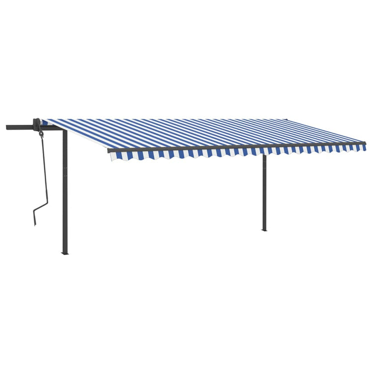 Vidaxl Luifel extensible manuellement avec LED 5x3,5 m bleu et blanc
