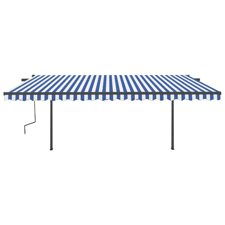 Vidaxl Luifel extensible manuellement avec LED 5x3,5 m bleu et blanc