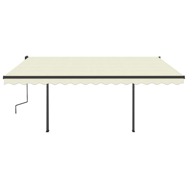 Vidaxl Luifel extensible manuellement avec LED 5x3,5 M crème -colored