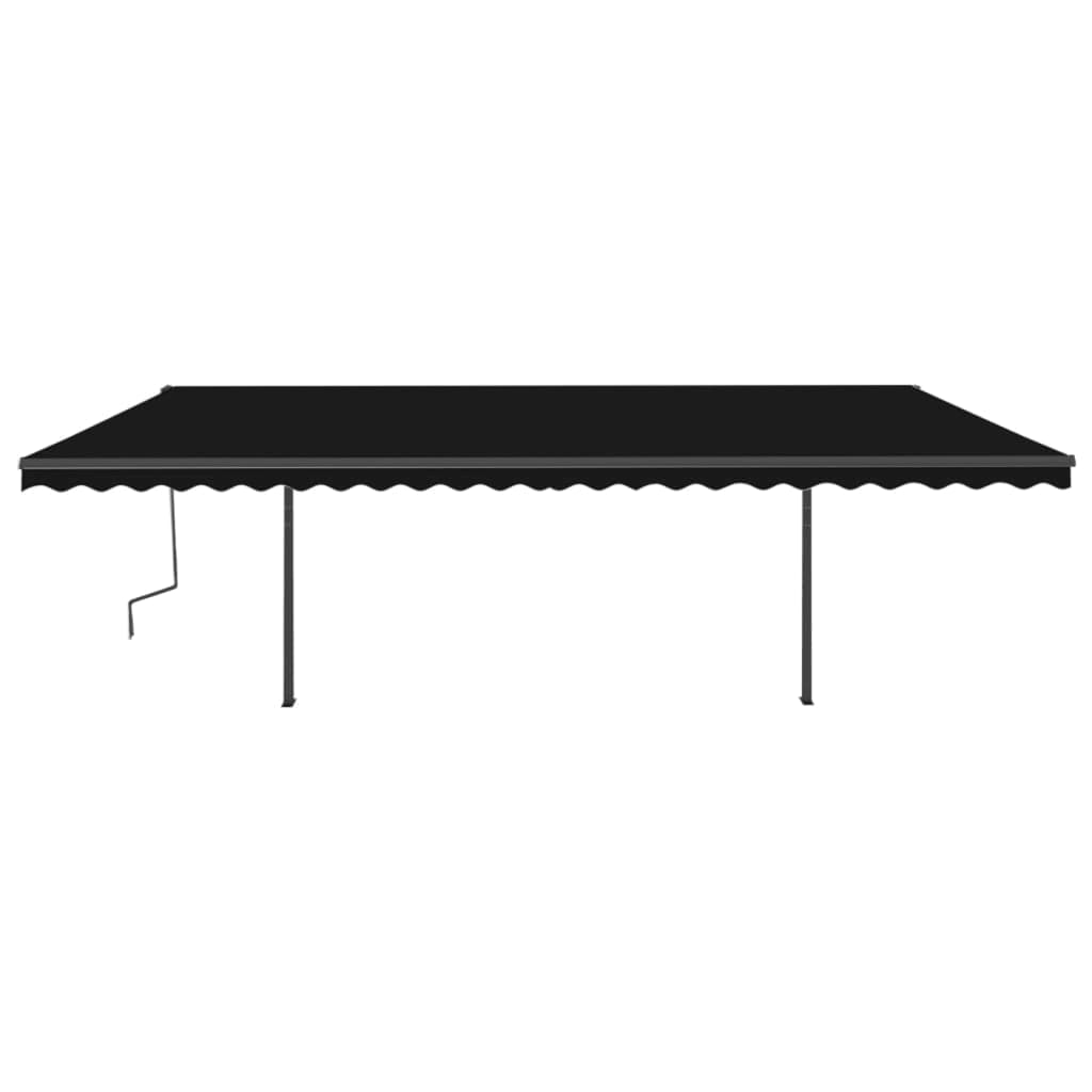Vidaxl Luifel extensible manuellement avec des poteaux 6x3,5 M anthracite -colored