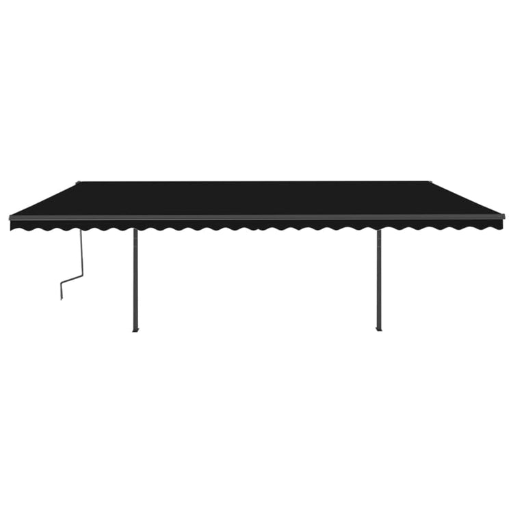 Vidaxl Luifel extensible manuellement avec des poteaux 6x3,5 M anthracite -colored