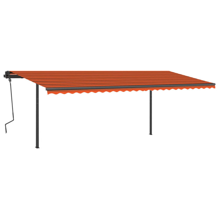 Vidaxl Luifel extensible manuellement avec des poteaux 6x3,5 m orange et brun