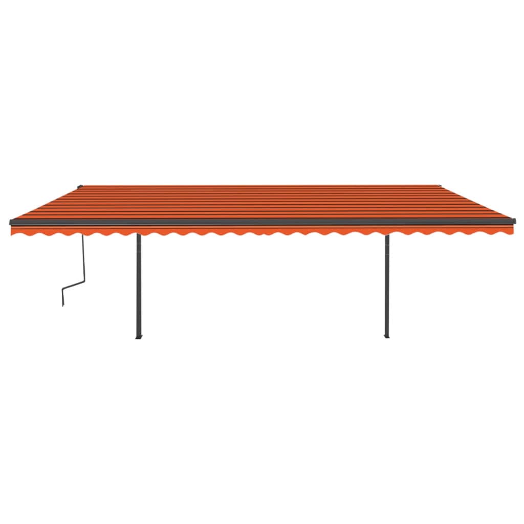 Vidaxl Luifel extensible manuellement avec des poteaux 6x3,5 m orange et brun