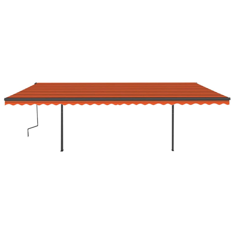 Vidaxl Luifel extensible manuellement avec des poteaux 6x3,5 m orange et brun