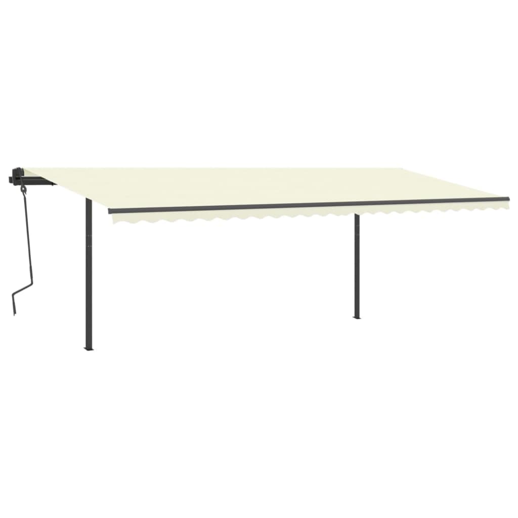 Vidaxl Luifel extensible manuellement avec LED 6x3,5 M crème -colored