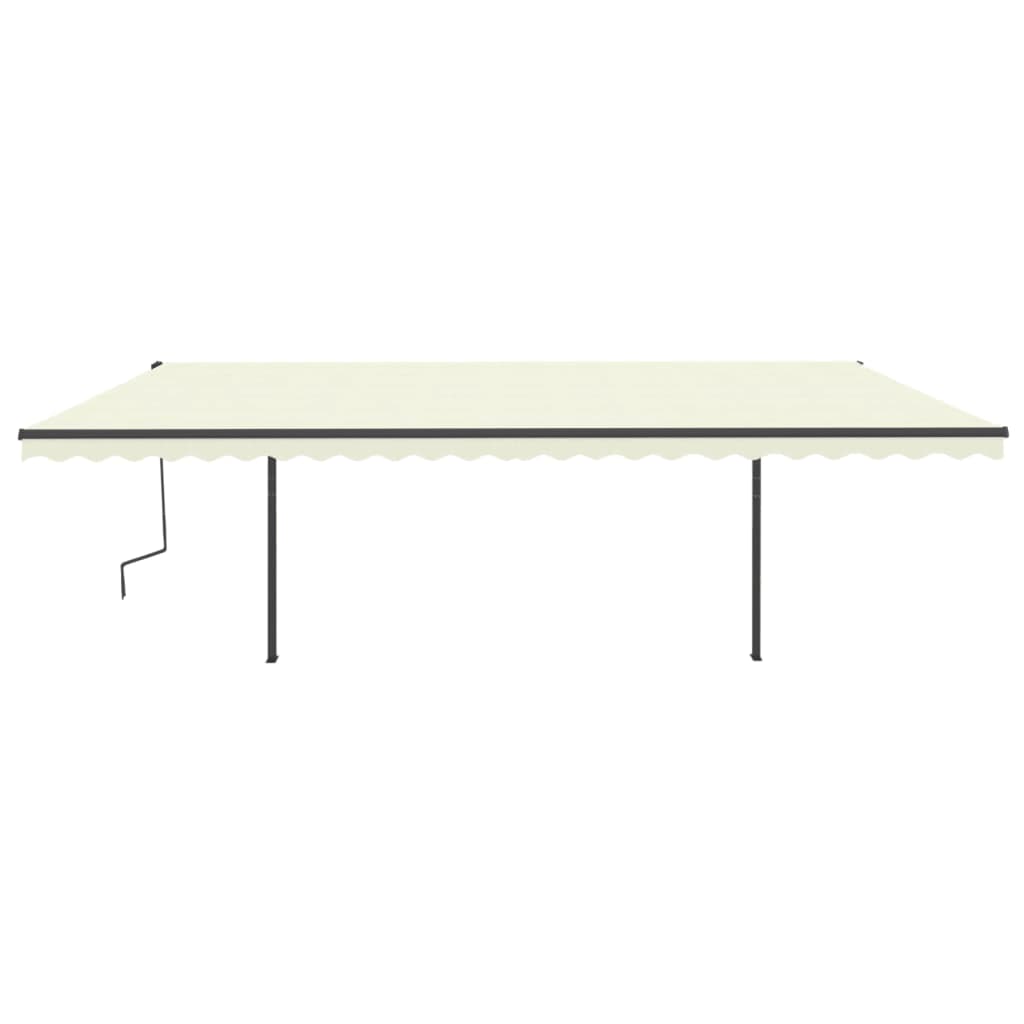 Vidaxl Luifel extensible manuellement avec LED 6x3,5 M crème -colored