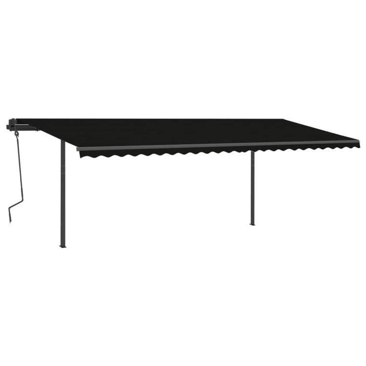 Vidaxl Luifel extensible manuellement avec une LED 6x3,5 M anthracite -colored