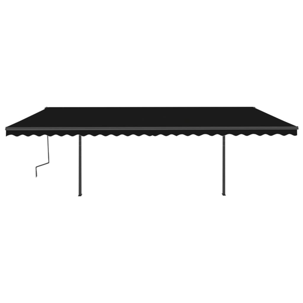 Vidaxl Luifel extensible manuellement avec une LED 6x3,5 M anthracite -colored