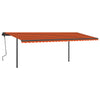 Vidaxl luifel extensible manuellement avec LED 6x3,5 m orange et marron