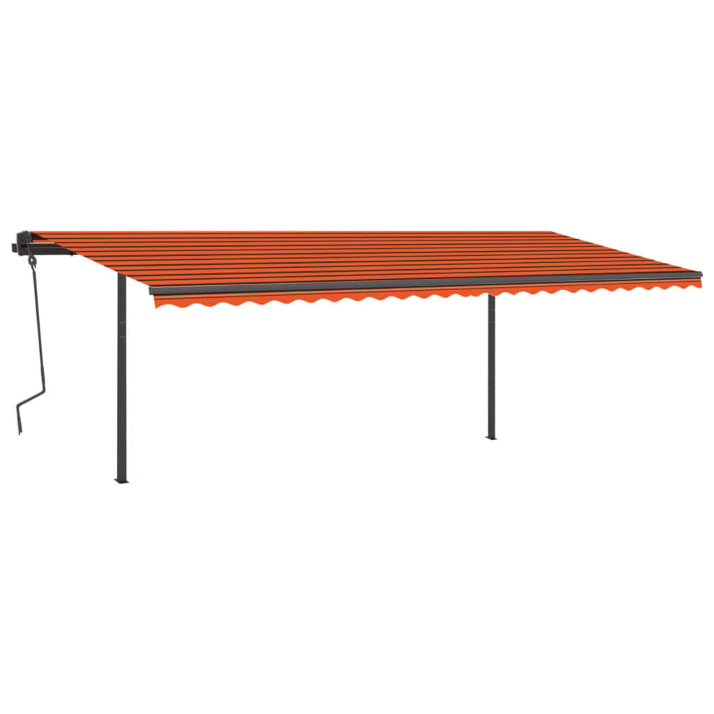 Vidaxl luifel extensible manuellement avec LED 6x3,5 m orange et marron