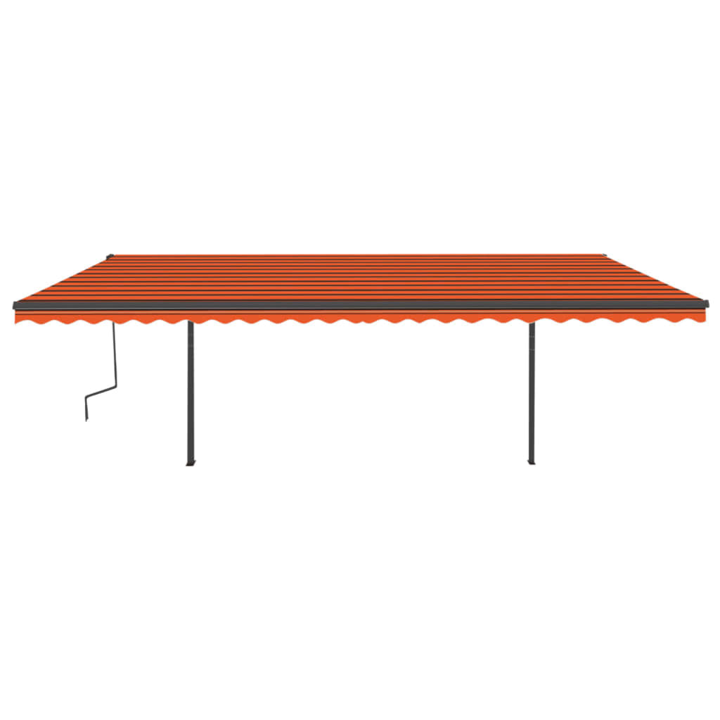 Vidaxl luifel extensible manuellement avec LED 6x3,5 m orange et marron