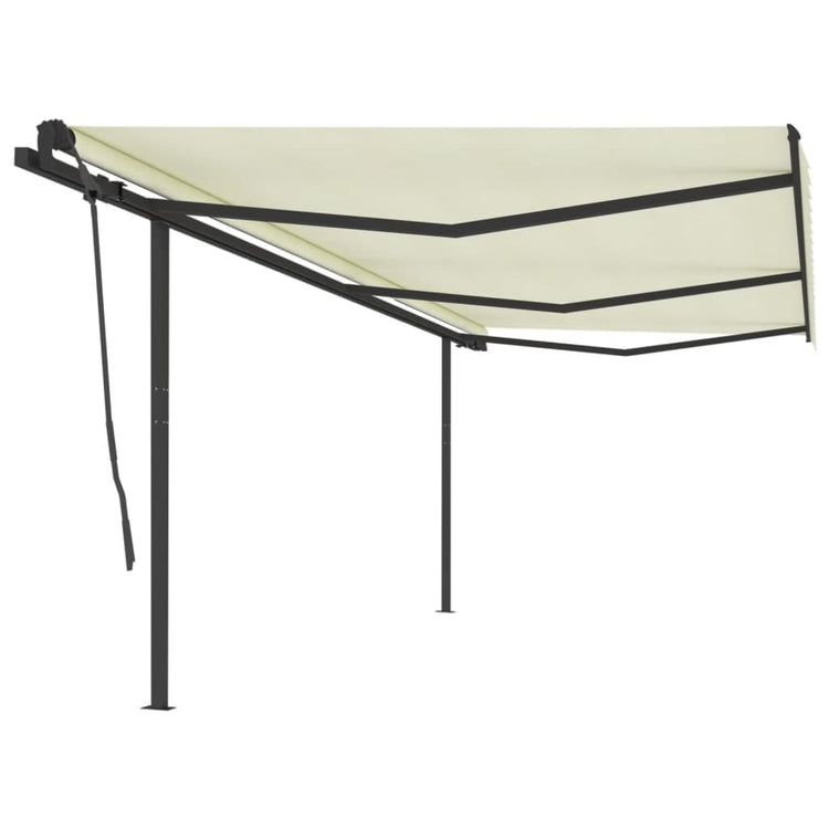 Vidaxl Luifel est automatiquement extensible avec des poteaux 6x3,5 M CRAME -COLORES