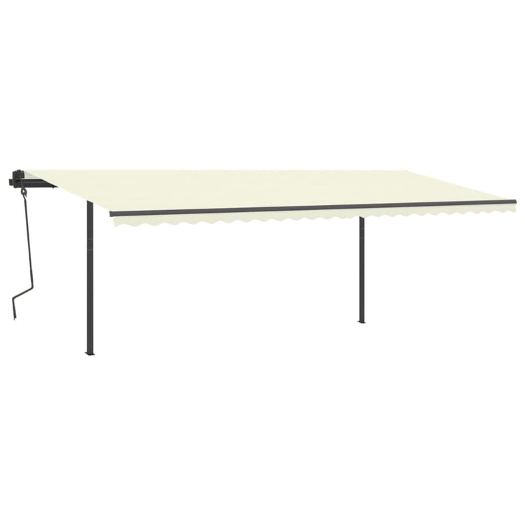 Vidaxl Luifel est automatiquement extensible avec des poteaux 6x3,5 M CRAME -COLORES