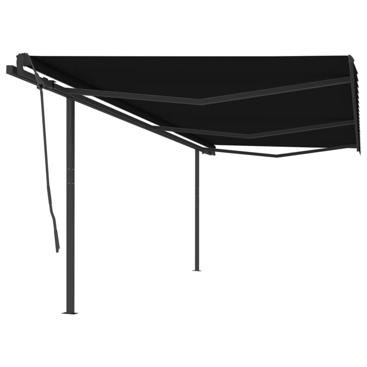 Vidaxl Luifel a automatiquement extensible avec des poteaux de 6x3,5 m couleur anthracite