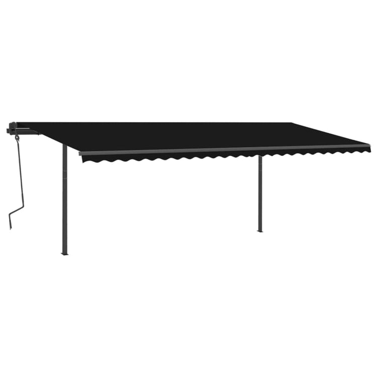 Vidaxl Luifel a automatiquement extensible avec des poteaux de 6x3,5 m couleur anthracite