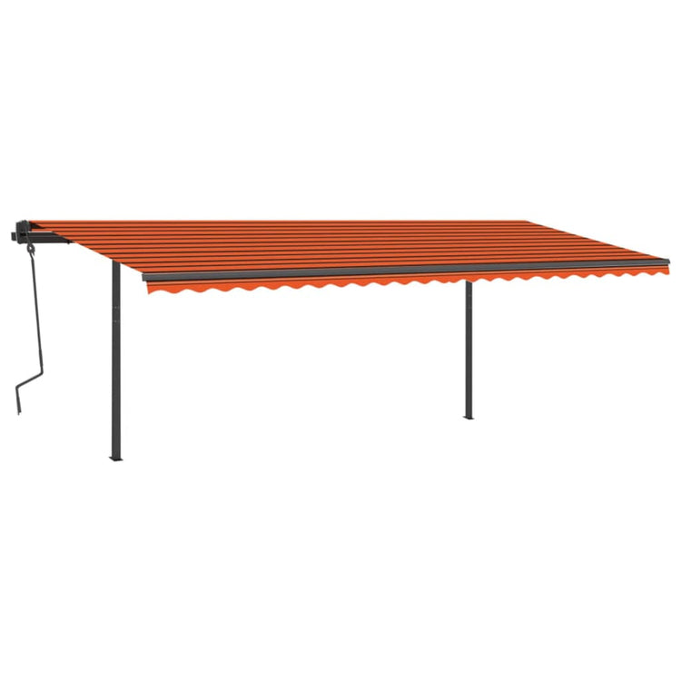 Vidaxl Luifel a automatiquement extensible avec des poteaux 6x3,5 m orange brun