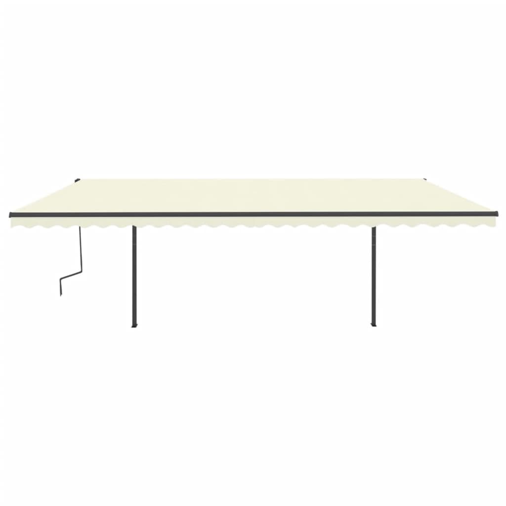 Vidaxl luifel automatique avec led et capteur de vent 6x3,5 m crème -colored