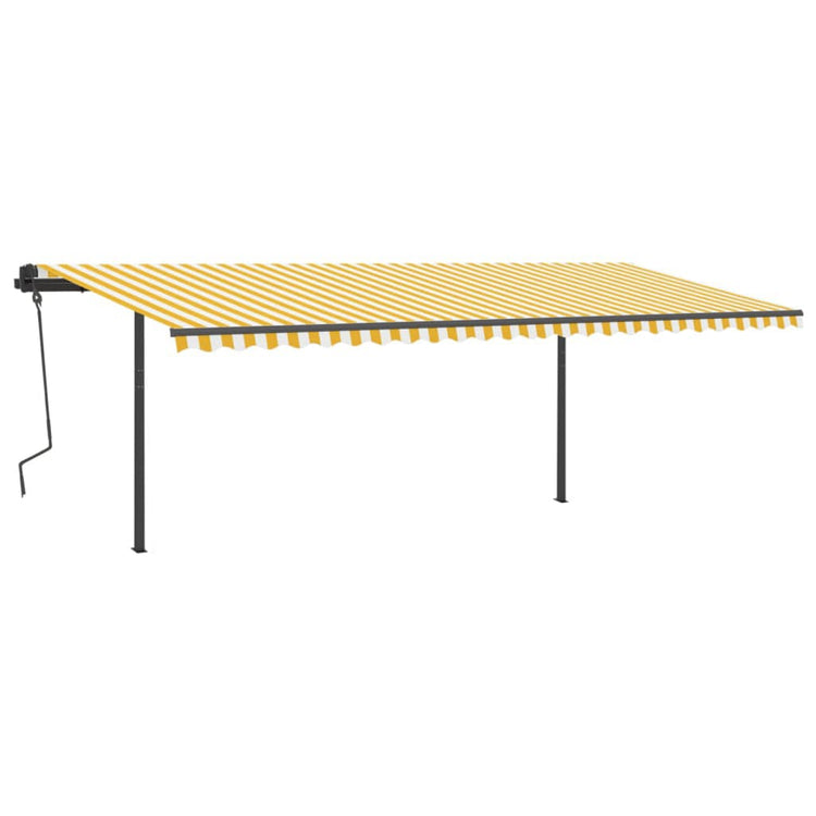 Vidaxl luifel automatique avec led et capteur de vent 6x3,5 m jaune et blanc