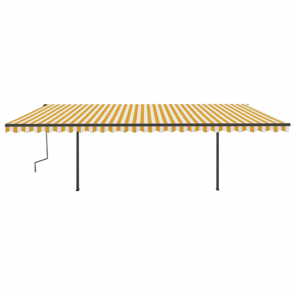 Vidaxl luifel automatique avec led et capteur de vent 6x3,5 m jaune et blanc