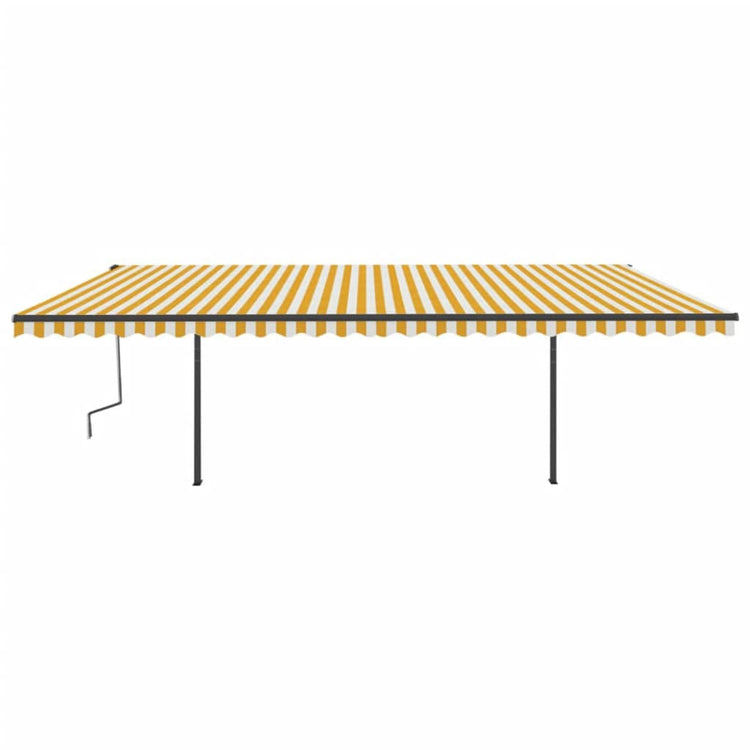 Vidaxl luifel automatique avec led et capteur de vent 6x3,5 m jaune et blanc