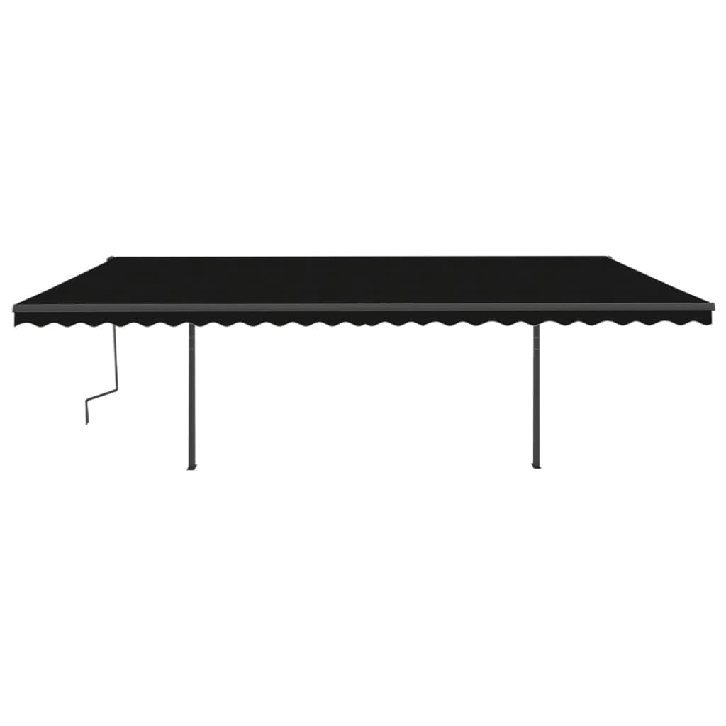 Vidaxl luifel automatique avec led et capteur de vent 6x3,5 m couleur anthracite