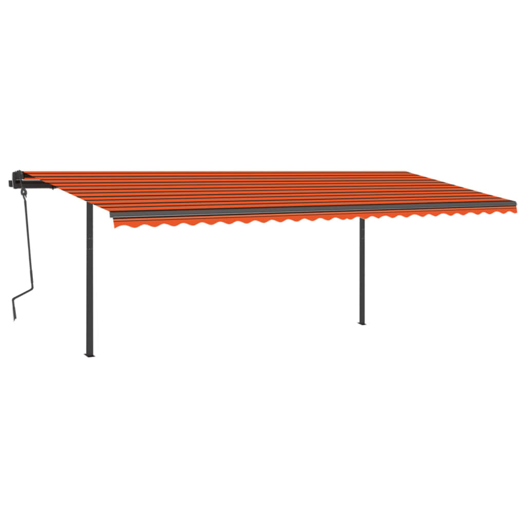 Vidaxl luifel automatique avec led et capteur de vent 6x3,5 m brun orange