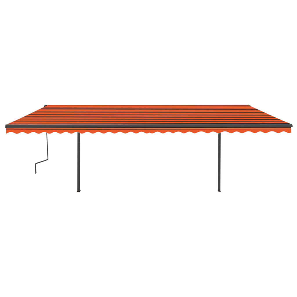 Vidaxl luifel automatique avec led et capteur de vent 6x3,5 m brun orange