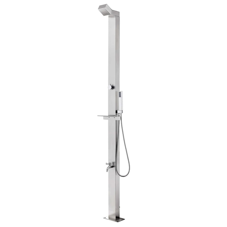 Douche extérieure Vidaxx avec base marron 225 cm en acier inoxydable