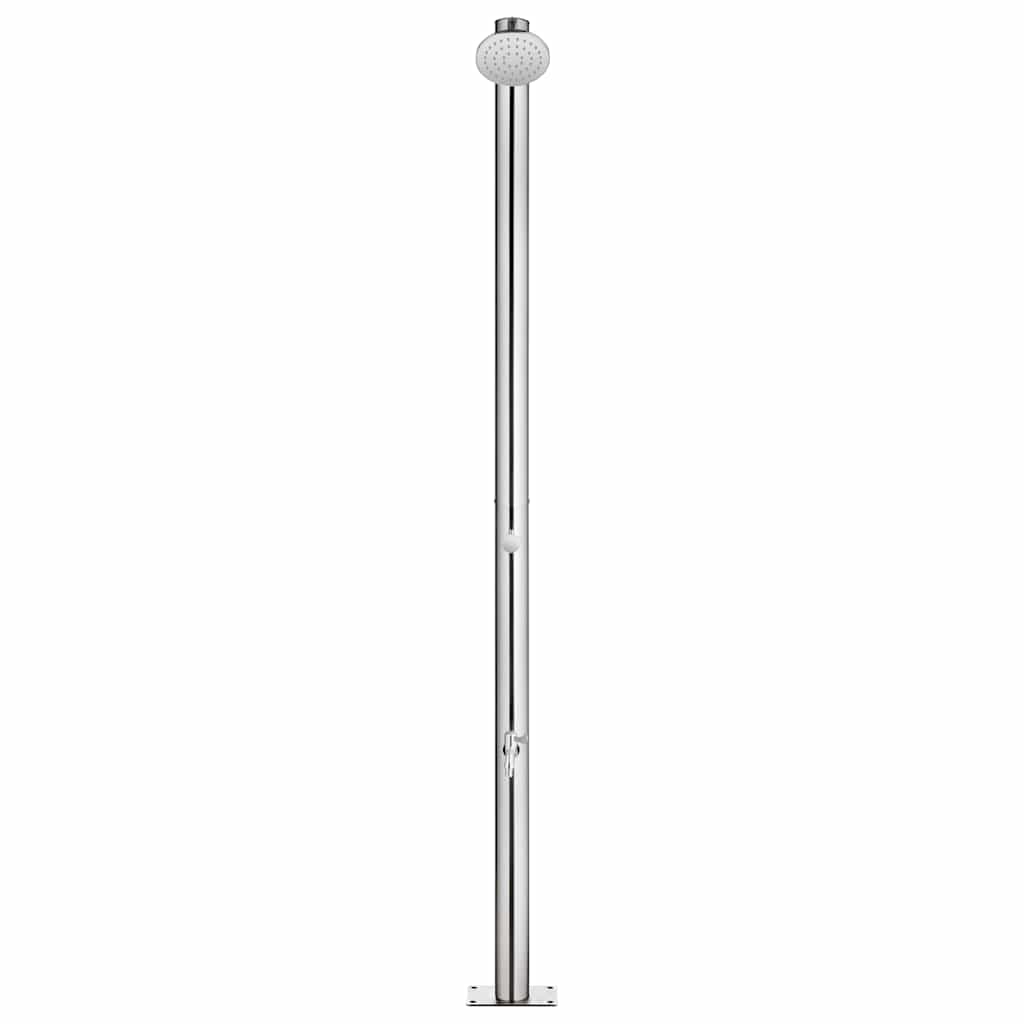 Douche extérieure vidaxl avec base brune 220 cm en acier inoxydable