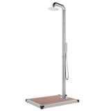 Douche extérieure Vidaxl avec base brune 230 cm en acier inoxydable - afbeelding 1