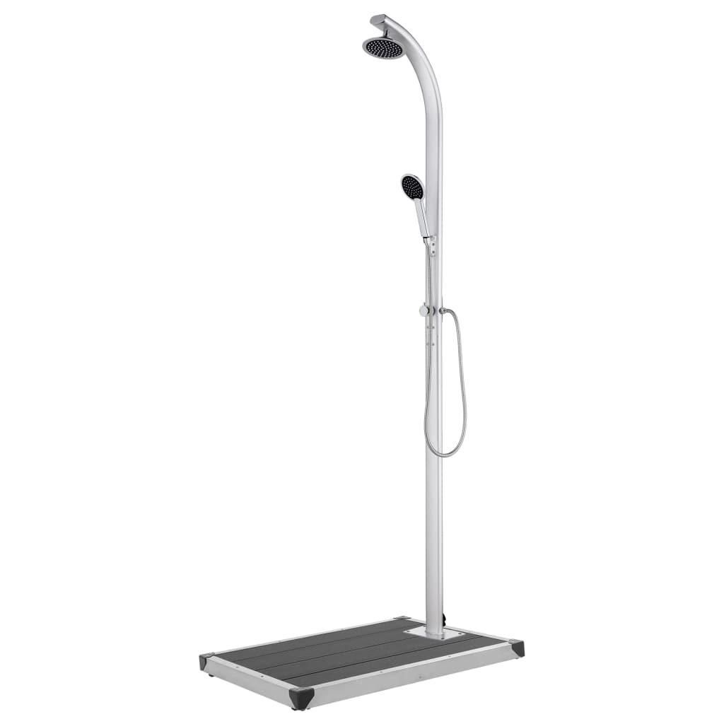 Vidaxl Douche extérieure avec base grise 220 cm en aluminium