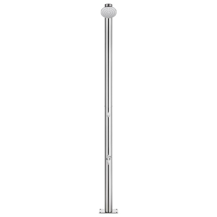 Douche extérieure Vidaxl avec base grise de 220 cm en acier inoxydable
