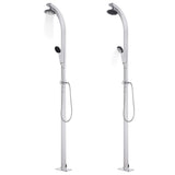 Vidaxl Douche extérieure avec base grise 220 cm en aluminium - afbeelding 2