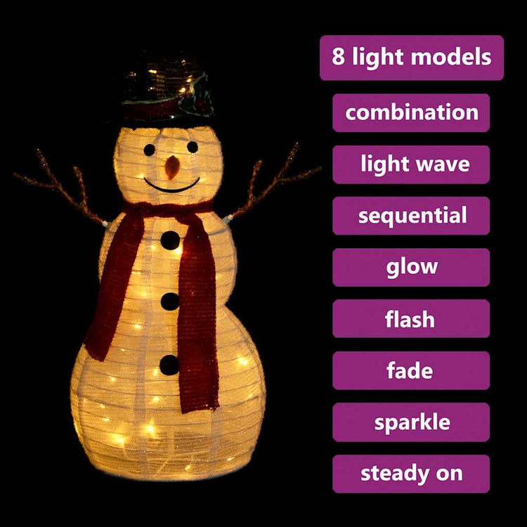 Vidaxx bonhomme de neige décoratif LED 60 cm tissu de luxe